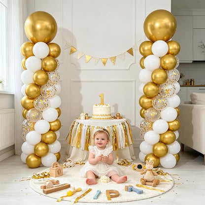 White and Gold Balloon Column Stand Kit Set of 2 - Image 7