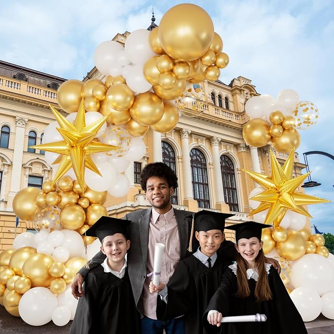 146pcs White and Gold Balloons Garland Arch Kit - Image 2