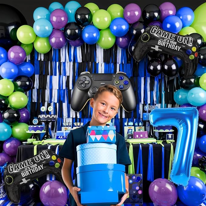 7th Birthday Video Game Balloons Arch, 7th Party Balloons Garland Kit 7th - Image 5