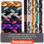 EasYoung 10pcs Braided Hair Ties for Thick, Curly Hair - No Crease Coils for Men's Buns & Women's Long Hair