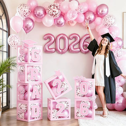 2026 Graduation Balloon Boxes Decorations – Clear Balloon Box Stack - Image 8