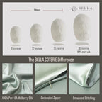 Bella Coterie Luxury Silk Pillowcase for Hair and Skin | 30 Momme | 100% Pure 6A Mulberry Silk | Super Soft | Perfectly Plush [King, Sage Green]