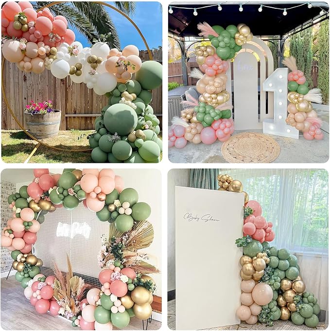 60pcs Pink and Green Balloons - Image 7