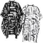 FEBSNOW Professional Hair Cutting Cape, 2 Pcs Hairdressing Barber Salon with Closure Snap for Styling Coloring Hair Cutting Cape Accessories（Print Design）