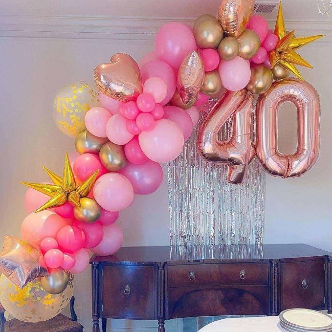 Rose Gold 45 Number Balloons, 40 Inch Giant Number 45 Balloons Foil Mylar - Image 4