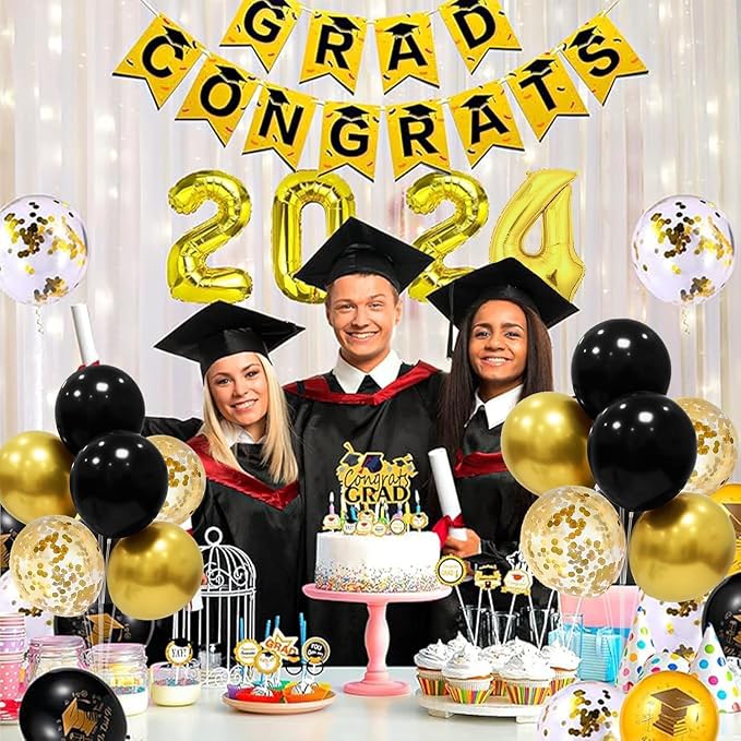 ZJDHPTY 4 Set Black and Gold Balloon Stand Table Centerpieces Party Decor | - Image 7