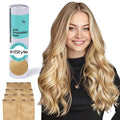 Irresistible Me Real Human Hair Extensions Clip Ins – 100% Human Hair Clip In Extensions for Length & Volume – Invisible Clip-In Extension – Heat Resistant & Dyeable – Honey Blonde, 14 Inches