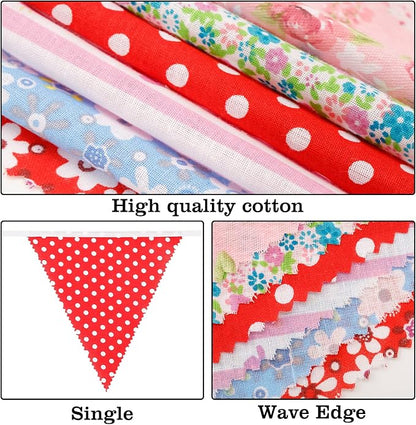G2PLUS 39Ft Triangle Bunting Banner, Reusable Red White Blue Fabric Triangle - Image 3