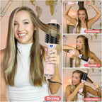 Hair Dryer Brush, Aima Beauty One Step Hair Dryer and Styler Volumizer with Negative Ion for Reducing Frizz and Static, Hair Styling Tools, Pink