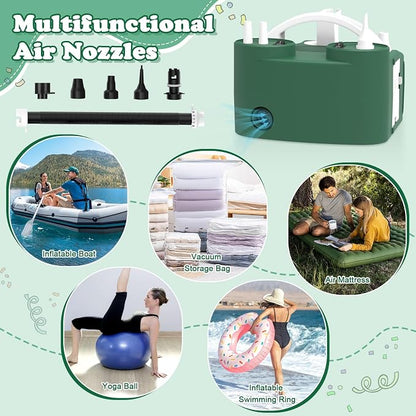 AXHJ Electric Balloon Pump, Portable Electric Air Balloon Pump Dual Nozzle Air - Image 6