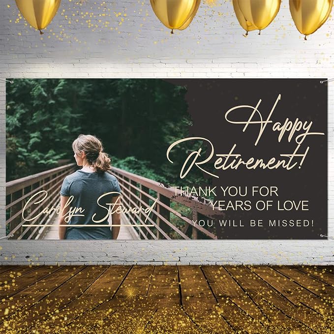 Personalized Retirement Banner, Retirement Party Decorations, Retirement Party by Custom