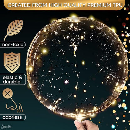 10 Pcs LED Balloons Light Up Balloons, 18 In Clear, String Lights | Reusable - Image 3