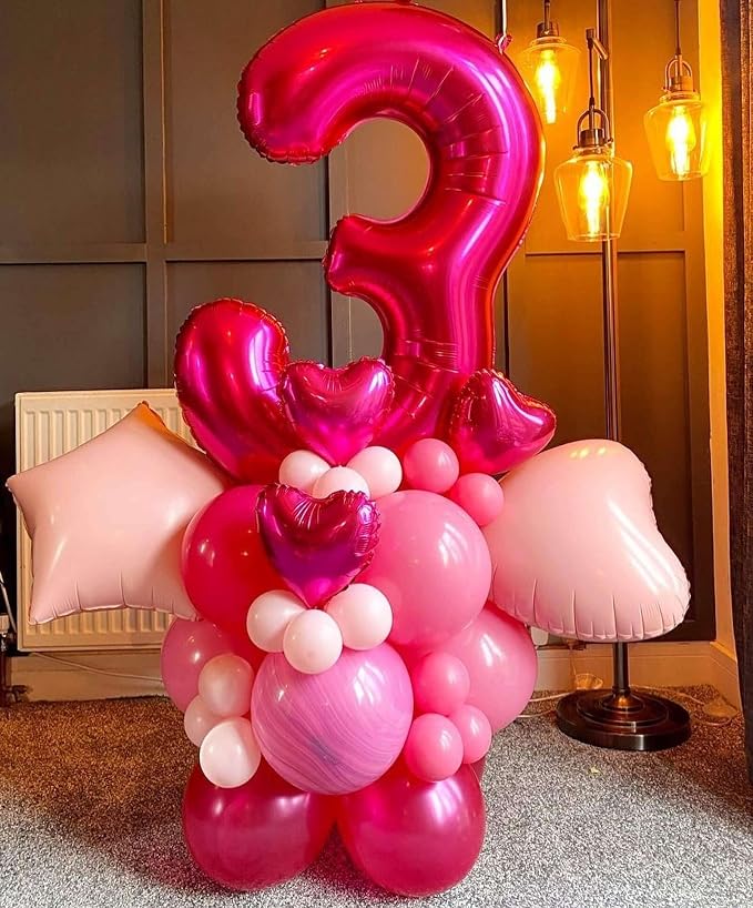 Hot Pink 23 Number Balloons, 40 Inch Giant Number 23 Balloons Foil Mylar Helium - Image 3