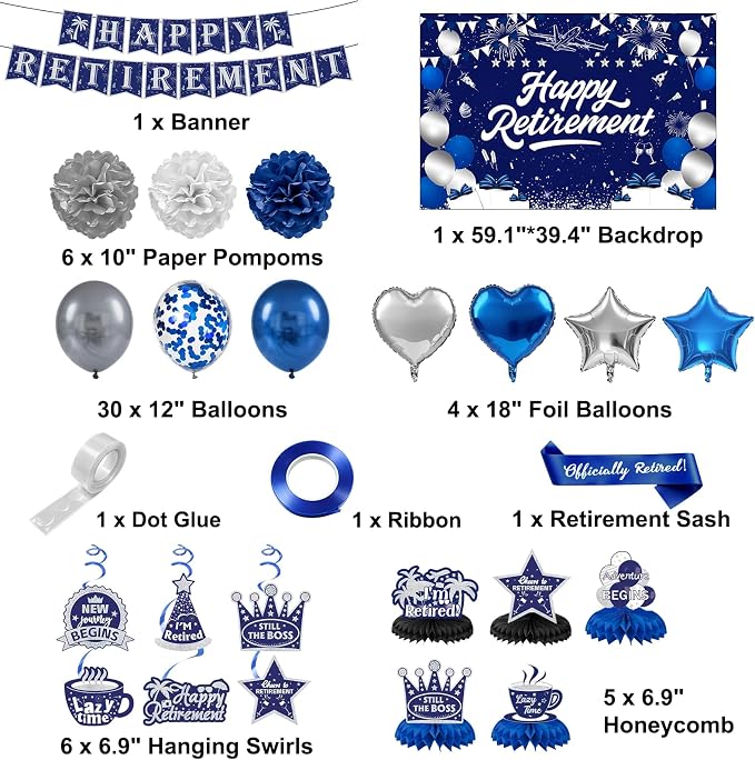 Retirement Party Decorations for Women Men - Image 2