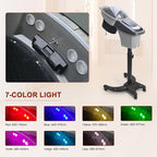 Elitzia Hair Steamer Salon Micro Mister Scalp Treatment Dye Perm Professional O3 Ozone Hooded Barber Shop Use for Natural Black Hair with Wheels ET1408B 7-Color Light