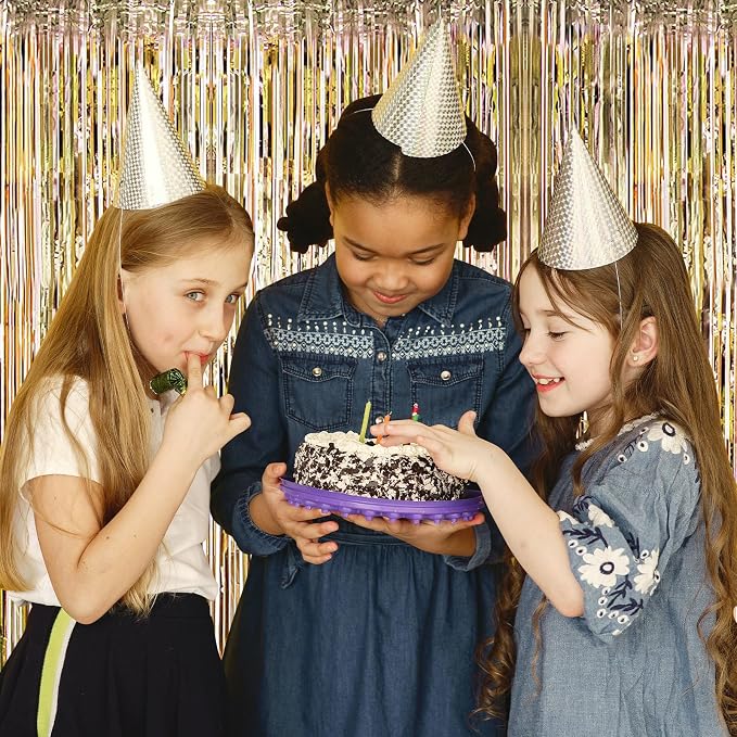 10 Pack Champagne Gold Backdrop Curtain 3.2ft x 8.2ft Metallic Tinsel Foil - Image 6