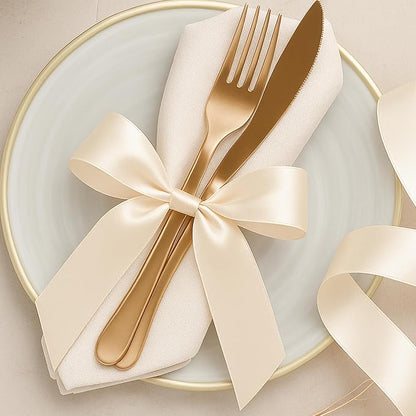 1 1/2In 30Yards Cream Ribbon for Gift Wrapping Easter Christmas Decorations | - Image 8