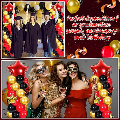 Gejoy 110 Pcs Red Gold Black Balloons Column Stand Kit Adjustable Tower Stand - Image 5
