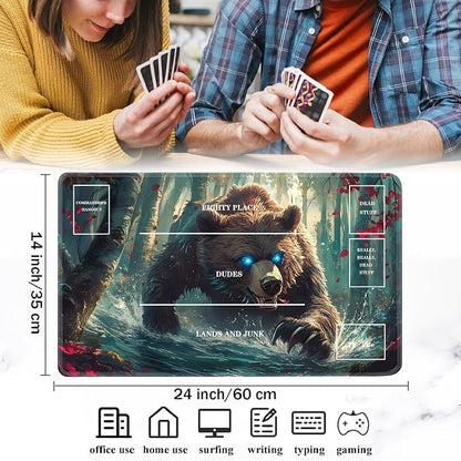 for TCG Playmat with Zones, Non-Slip Rubber Bottom Trading Card Game Mat with - Image 2