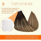 Full Shine Balayage Tape in Hair Extensions Human Hair Color 2 Brown Fading To 8 Ash Brown and 27 Blonde Invisible Double Sided Tape in Human Hair Extensions 14 Inch Soft Hair Extensions 50G 20 Pcs