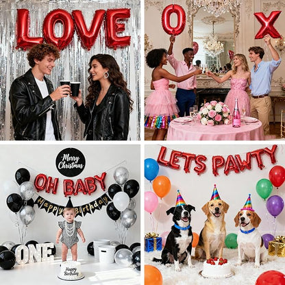 52 Pcs Red Letter Balloons, Custom 2 Set A-Z Set - Image 6