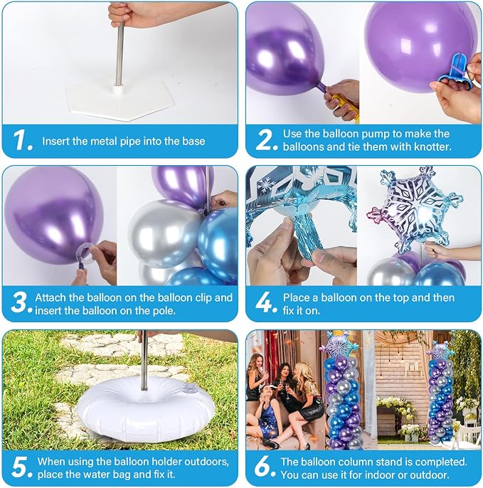 2 Sets Snow Party Balloon Column Stand Kit - Image 4