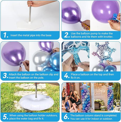 2 Sets Snow Party Balloon Column Stand Kit - Image 4