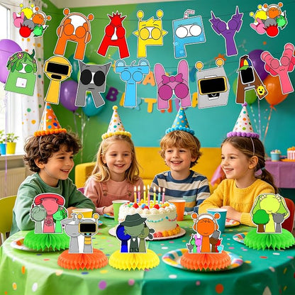 Cute Sprunkii Birthday Party Supplies, Cartoon Sprunkii Game Party Decorations - Image 4