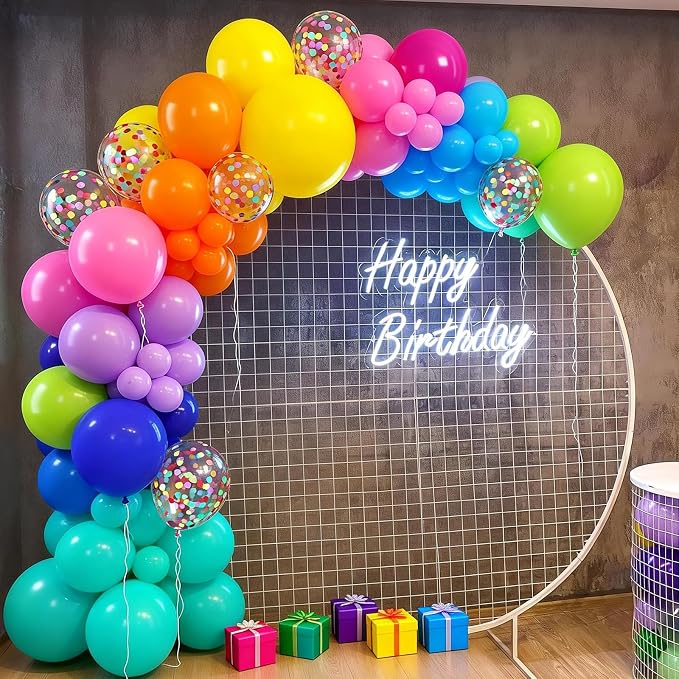 FunHot Colorful Balloons, 12 Inch Green Purple Hot Pink Blue Latex Balloons - Image 6