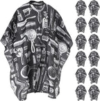 Barber Cape - 12pcs Waterproof Hair Cutting Cape with Snap Closure