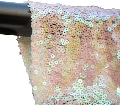 JYFLZQ White Iridescent Sequin Backdrop Curtains 2ft x 8ft 2 Panel Glitter - Image 3