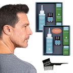 Hair & Beard Color for Blending Grays 2 pack - Medium Brown - Ammonia-Free Complete Men’s At-home Beard & Hair Dye Kit, Professional-grade Demi-Permanent Hair Color (5.0)