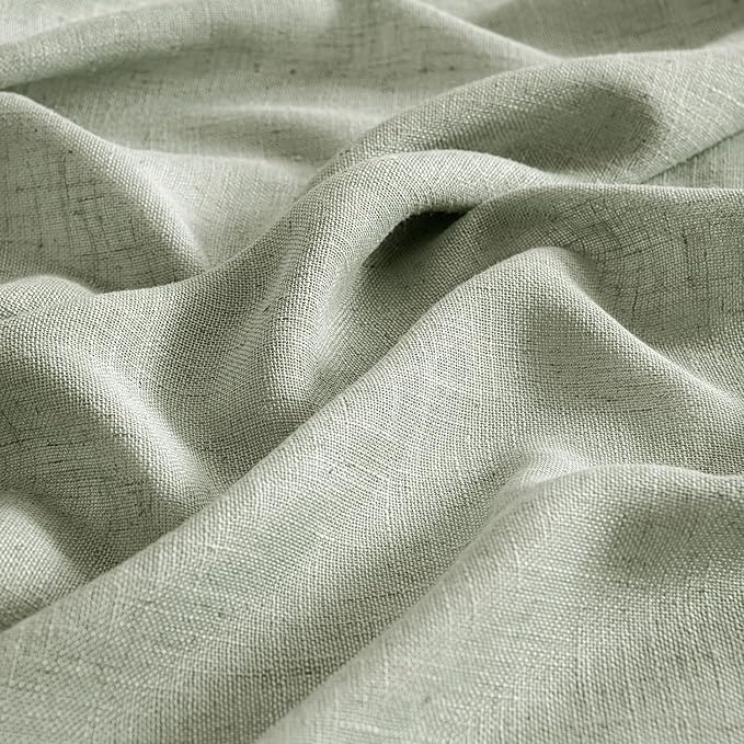 MIULEE Sage Linen Curtains 52x90 Inch Long - Image 4
