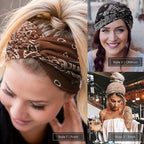 DRESHOW 4 Pack Turban Headbands for Women Wide Vintage Head Wraps Knotted Cute Hair Band Accessories