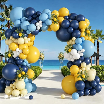 Ouddy Party 149Pcs Blue and Yellow Balloon Garland Kit 18 12 10 5 Inch | by OuddyParty