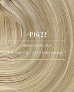 YoungSee 150G Blonde Clip in Hair Extensions Human Hair Highlight Clip in Hair Extensions Light Blonde Highlighted Golden Blond Clip ins Extensions Real Human Hair 22Inch 7Pcs