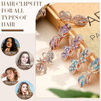 Geyoga 6 Pieces Vintage Hair Barrettes for Women Retro Flower French Pearl Crystal Rhinestones Clips Hair Pins for Women Styling Accessories(Cute Style)
