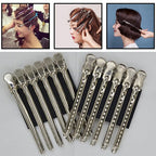 12 Pcs Metal Duckbill Hair Clips for Hair Sectioning Alligator Hair Clips for Styling Dividing Duck Bill Clips with Anti-Slip Holes Salon Barber Styling Tools