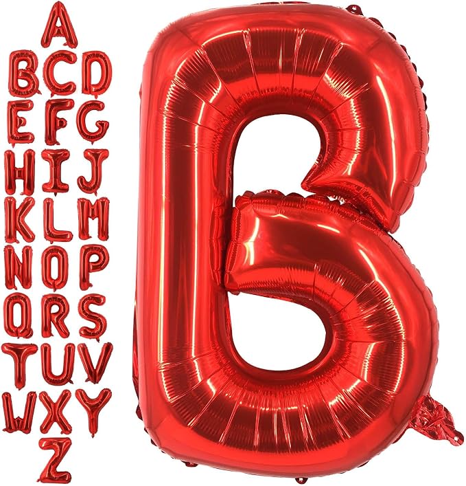 40 Inch Red Letter B Balloons, DIY Phrase Foil Alphabet Letter B Balloons DIY by LHOAVWE