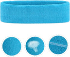 ONUPGO Sweatband Headbands for Men & Women -12PCS Sports Headbands Moisture Wicking Athletic Cotton Terry Cloth Headband for Tennis,Basketball,Football,Gym,Working Out
