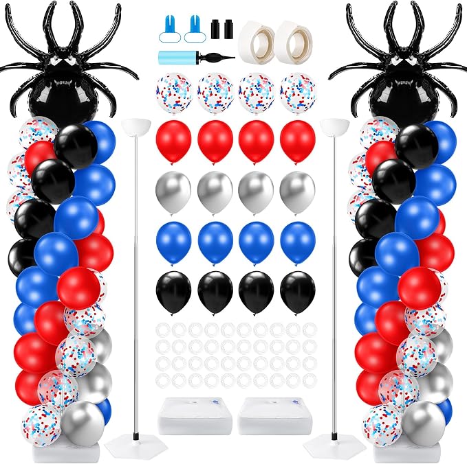 Kasyat 2 Sets Spider Party Balloon Column Stand Kit by Kasyat