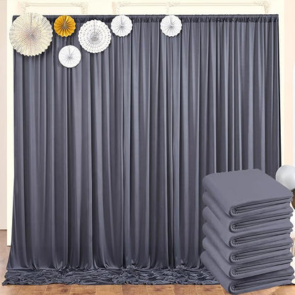 30ft x 10ft Wrinkle Free Charcoal Backdrop Curtains by ENJOYYOURPARTY