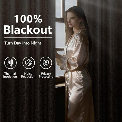 DWCN 100% Blackout Curtains for Bedroom 90 Inch Long - Image 4
