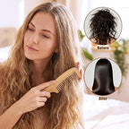 3 Pcs Bamboo Comb for Hair Growth, Natural Handmade Bamboo Anti-Static Combs Set - Wide Tooth, Rat Tail & Fine Tooth, Natural Nan Zhu Bamboos Wooden Combs for Hair & Beard, Travel Friendly