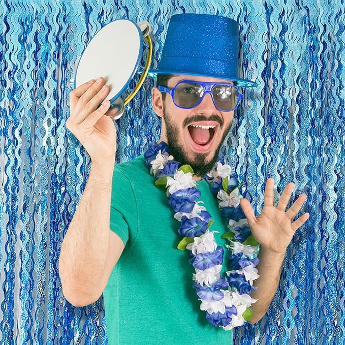 Tinsel Foil Fringe Curtains Wavy Backdrop - Image 4