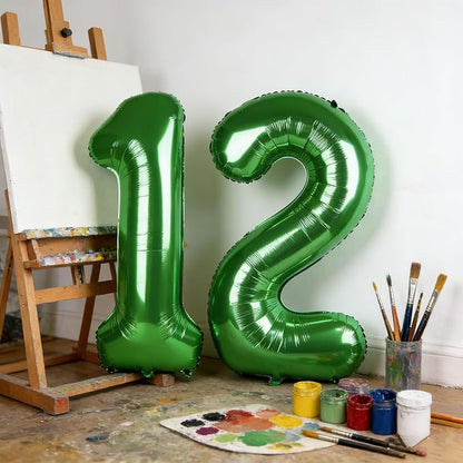 Number 12 Balloons 40 Inch for 12 21 Birthday Party Decorations, Dark Green | - Image 4