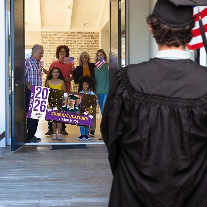 Graduation Banner, Personalized Class of 2026 Photo Graduation Decorations - Image 6