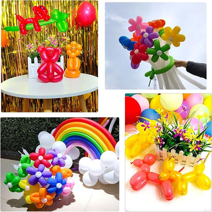 Pink 260 Long Skinny Twisting Animal Balloons, Rainbow Balloons - Image 8