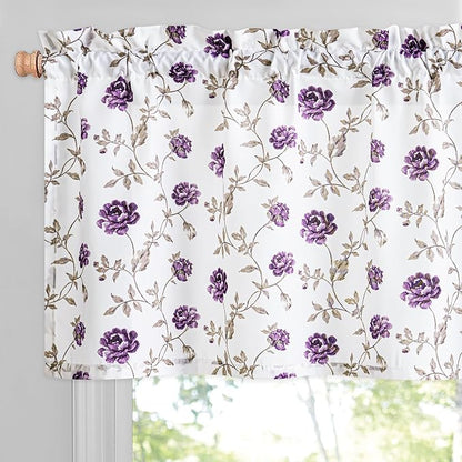 Beauoop Floral Sheer Valance Curtains by Beauoop