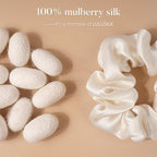 LULUSILK Silk Scrunchies for Hair Sleep, 100% Real Mulberry Silk, No Damage Hair Ties for Women and Girls, Gorgeous White, Pack of 3